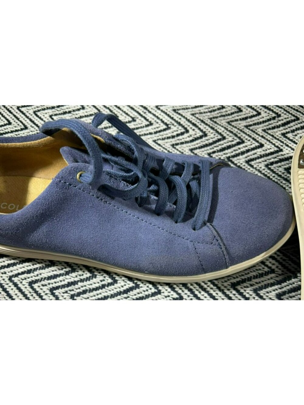 Cole Haan Womens Sneakers Blue Size 9.5 Suede Lace-Up Low-Top Pre-Owned - Picture 5 of 6